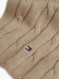 Beige Kids' Cable Knit Flag Embroidery Scarf  Kids Unisex