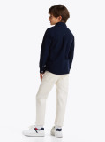 Blue Micro Waffle Knit Regular Fit Shirt  Boys