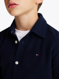 Blue Micro Waffle Knit Regular Fit Shirt  Boys