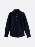 Blue Micro Waffle Knit Regular Fit Shirt  Boys