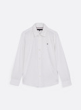 White Micro Waffle Knit Regular Fit Shirt  Boys