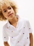White Hilfiger Flag Polo Shirt  Boys