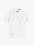White Hilfiger Flag Polo Shirt  Boys