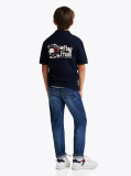 Blue Regular Back Slogan Polo Shirt  Boys