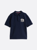 Blue Regular Back Slogan Polo Shirt  Boys