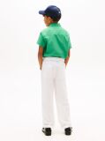 White Linen Blend Drawstring Trousers  Boys