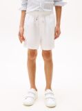 White Linen Blend Drawstring Shorts  Boys