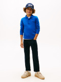 Blue Regular Fit Pique Long Sleeve Polo Shirt  Boys