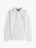 White Regular Fit Pique Long Sleeve Polo Shirt  Boys