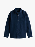 Blue Textured Solid Shirt Long Sleeve  Boys