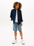 Blue Textured Solid Shirt Long Sleeve  Boys