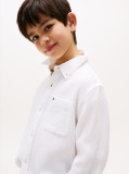 White Textured Solid Shirt Long Sleeve  Boys