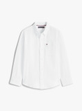 White Textured Solid Shirt Long Sleeve  Boys