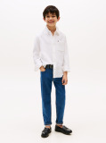 White Textured Solid Shirt Long Sleeve  Boys