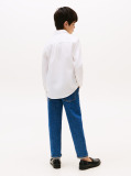 White Textured Solid Shirt Long Sleeve  Boys