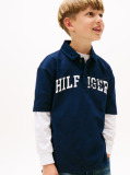 Blue Mixed Logo Regular Fit Polo Shirt  Boys