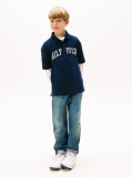 Blue Mixed Logo Regular Fit Polo Shirt  Boys