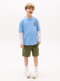 Blue Back Graphic Textured T-Shirt  Boys