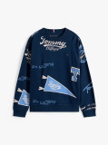 Blue All-Over Logo Print Sweatshirt  Boys