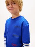 Blue Back Multi Logo Print Jersey T-Shirt  Boys