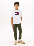 White Hilfiger Flag Crew Neck T-Shirt  Boys