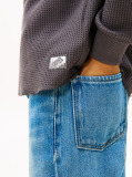 Grey Waffle Knit Long Sleeve T-Shirt  Boys