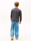 Grey Waffle Knit Long Sleeve T-Shirt  Boys