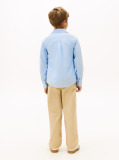 Blue Stretch Cotton Poplin Shirt  Boys