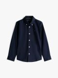 Blue Stretch Cotton Poplin Shirt  Boys