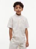 Multi Stripe Linen Blend Short Sleeve Shirt  Boys