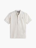 Multi Stripe Linen Blend Short Sleeve Shirt  Boys
