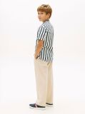 Multi Stripe Linen Blend Short Sleeve Shirt  Boys