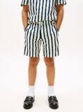 Multi Linen Blend Stripe Relaxed Shorts  Boys