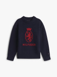 Blue TH Crest Intarsia Crew Neck Jumper  Boys