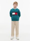 Beige Herringbone Barrel Leg Twill Trousers  Boys