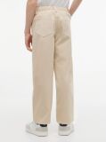 Beige Herringbone Barrel Leg Twill Trousers  Boys