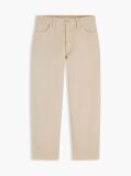 Beige Herringbone Barrel Leg Twill Trousers  Boys