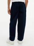 Blue Herringbone Barrel Leg Twill Trousers  Boys