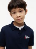 Blue Regular Fit Graphic Embroidery Polo Shirt  Boys
