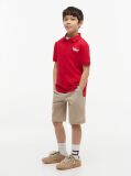Red Regular Fit Graphic Embroidery Polo Shirt  Boys