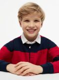 Multi Regular Fit Stripe Long Sleeve Polo Shirt  Boys
