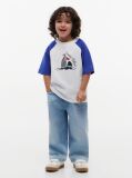 Blue Logo Colour-Blocked Raglan Sleeve T-Shirt  Boys