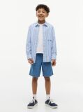Multi Regular Fit Stripe Logo Embroidery Poplin Shirt  Boys