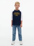 Blue Colour-Blocked Varsity Logo T-Shirt  Boys