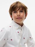 White Regular Fit Varsity Oxford Shirt  Boys