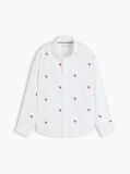 White Regular Fit Varsity Oxford Shirt  Boys