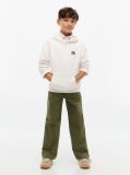 Green Herringbone Relaxed Twill Trousers  Boys