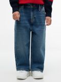 Blue Graphic Elasticated Waist Wide Leg Jeans  Boys