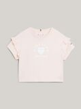 Pink Heart Flag Ruffle Sleeve Relaxed T-Shirt  Girls