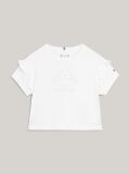 White Heart Flag Ruffle Sleeve Relaxed T-Shirt  Girls